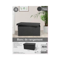 Merkloos Urban Living Poef/hocker/opbergbox - Grijs - Mdf - 76 X 38 X 38 Cm -Leenbakker Winkel 3df85f816f1f4fd88c923c97ec616279