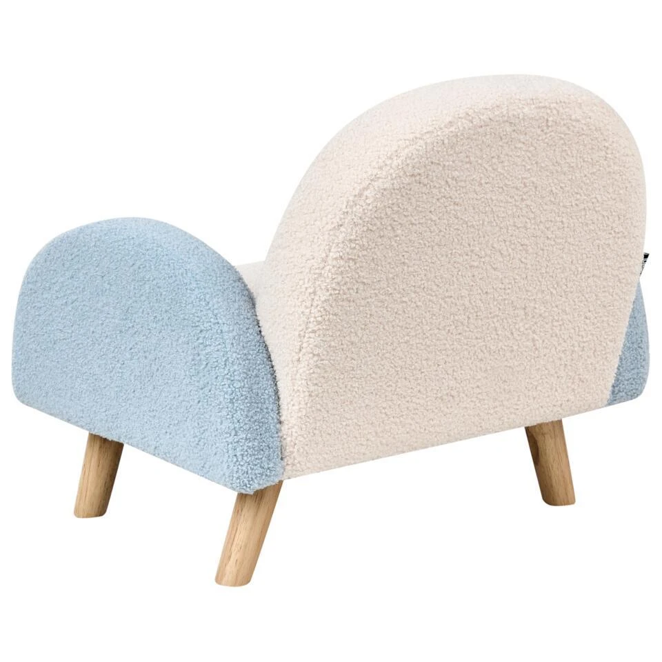 OMBO - Kinderfauteuil - Lichtblauw - Bouclé 7 OMBO - Kinderfauteuil - Lichtblauw - Bouclé - Afbeelding 7