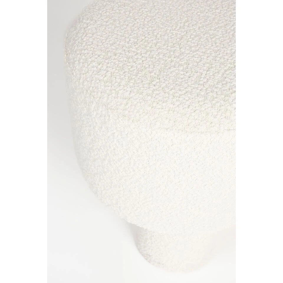 Housecraft Marcos Kruk/ Poef Bouclé Wit 6 Housecraft Marcos Kruk/ Poef Bouclé Wit - Afbeelding 6