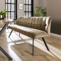 Eetkamerbank Lino Velvet Stof Champagne 180 Cm Geblokt -Leenbakker Winkel 4201d49e97884c7e90414b60ca179608