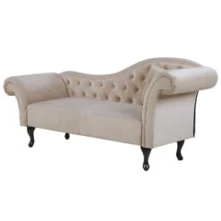 LATTES - Chaise Longue - Beige - Rechterzijde - Fluweel -Leenbakker Winkel 4221a9082eb4442fb685283bffd9dea2