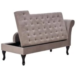 PESSAC - Chaise Longue - Taupe - Rechterzijde - Fluweel -Leenbakker Winkel 44d702a76aa848919eafca293959bc4e