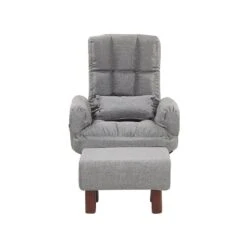 Beliani Fauteuil OLAND - Grijs Polyester -Leenbakker Winkel 4868e6cd8b6b40cb827fd7fb7a8ca64e