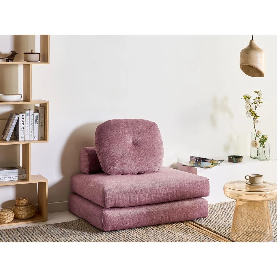 OLDEN - Slaapbank - Roze - Stof 2 OLDEN - Slaapbank - Roze - Stof - Afbeelding 2