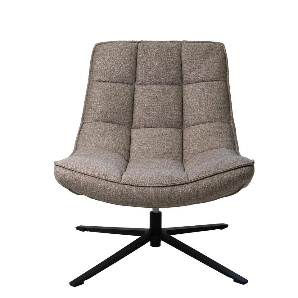 Draaifauteuil Stof/Textiel - Taupe - 86x74x84cm - Mattis 7 Draaifauteuil Stof/Textiel - Taupe - 86x74x84cm - Mattis - Afbeelding 7
