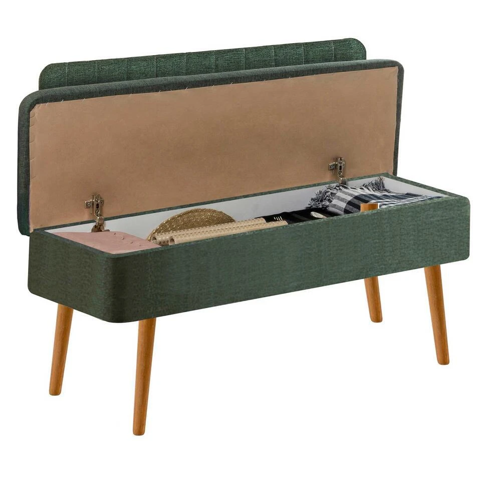 Eetkamerbank Vina - 110x40x82cm - Den/groen 2 Eetkamerbank Vina - 110x40x82cm - Den/groen - Afbeelding 2