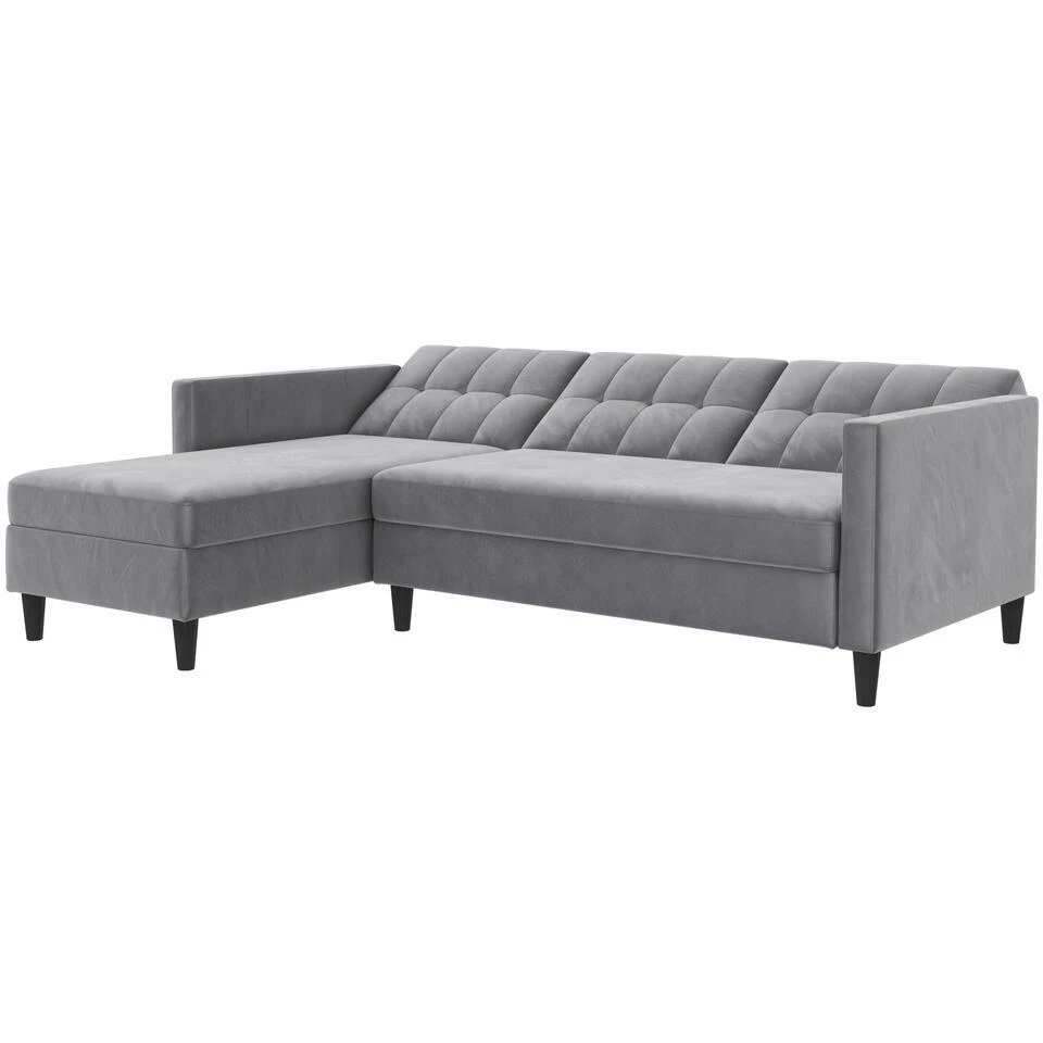 Hartford - 3-zits Slaapbank In Grijs Fluweel 13 Hartford - 3-zits Slaapbank In Grijs Fluweel - Afbeelding 13