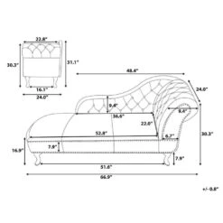 NIMES - Chaise Longue - Grijs - Rechterzijde - Fluweel -Leenbakker Winkel 4beb463dcb884d59803ea287065639c1 2