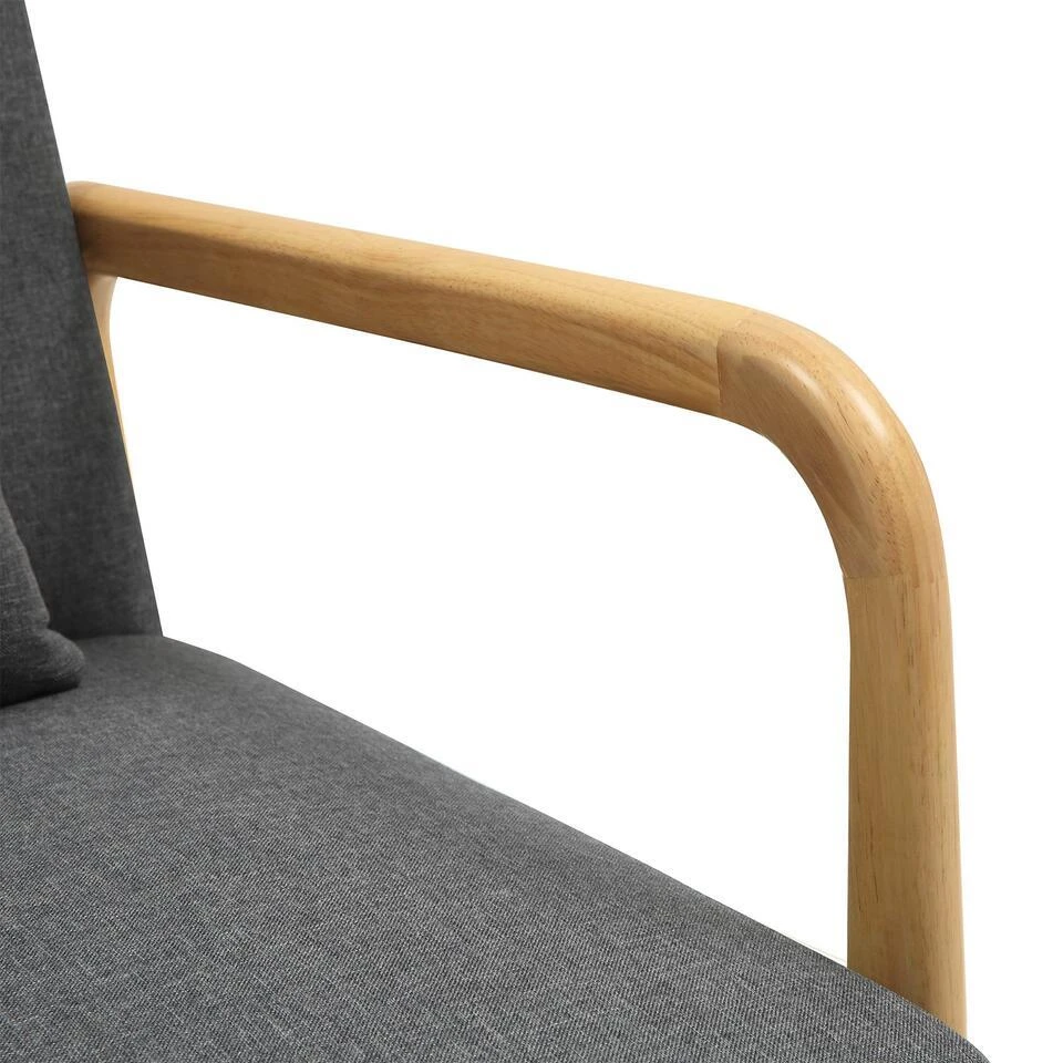 CLP Fauteuil Hibbing Natura Frame - Hout - Donkergrijs 4 CLP Fauteuil Hibbing Natura Frame - Hout - Donkergrijs - Afbeelding 4