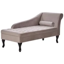 PESSAC - Chaise Longue - Taupe - Rechterzijde - Fluweel -Leenbakker Winkel 4f2eebbc99434a36bc045f65d27e1c6a