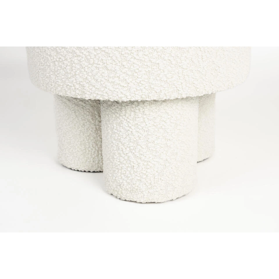 Housecraft Marcos Kruk/ Poef Bouclé Wit 3 Housecraft Marcos Kruk/ Poef Bouclé Wit - Afbeelding 3