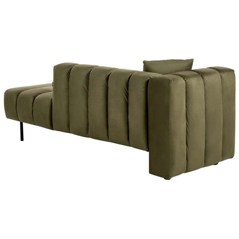 LANNILS - Chaise Longue - Groen - Linkszijdig - Fluweel 6 LANNILS - Chaise Longue - Groen - Linkszijdig - Fluweel - Afbeelding 6