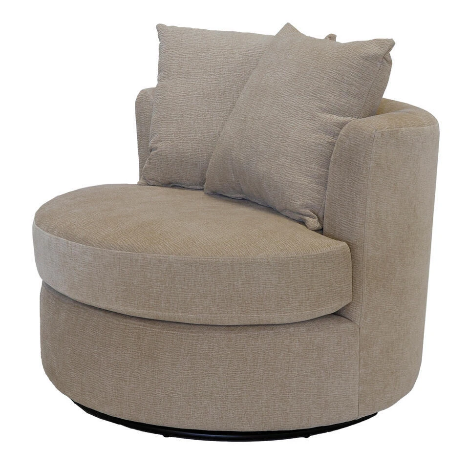 Fauteuil Taupe Stof - Zithoogte 45cm - Thony Luxe 3 Fauteuil Taupe Stof - Zithoogte 45cm - Thony Luxe - Afbeelding 3