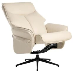 ERATO - Relaxfauteuil Met Voetenbank - Beige - Veganistisch Leer -Leenbakker Winkel 51492561bf26480bb4db6929bb581762
