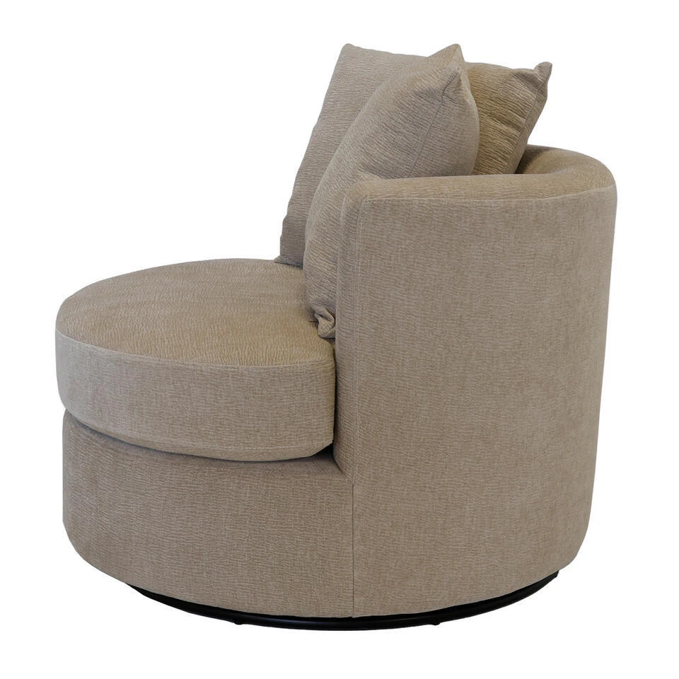 Fauteuil Taupe Stof - Zithoogte 45cm - Thony Luxe 5 Fauteuil Taupe Stof - Zithoogte 45cm - Thony Luxe - Afbeelding 5