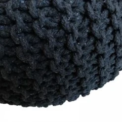 Poef - SET 2 Stuks - Ø 55 Cm X H 37 Cm - Antraciet - Grof Gebreide Look -Leenbakker Winkel 52b56fb6ee5d4033a522228792142c56