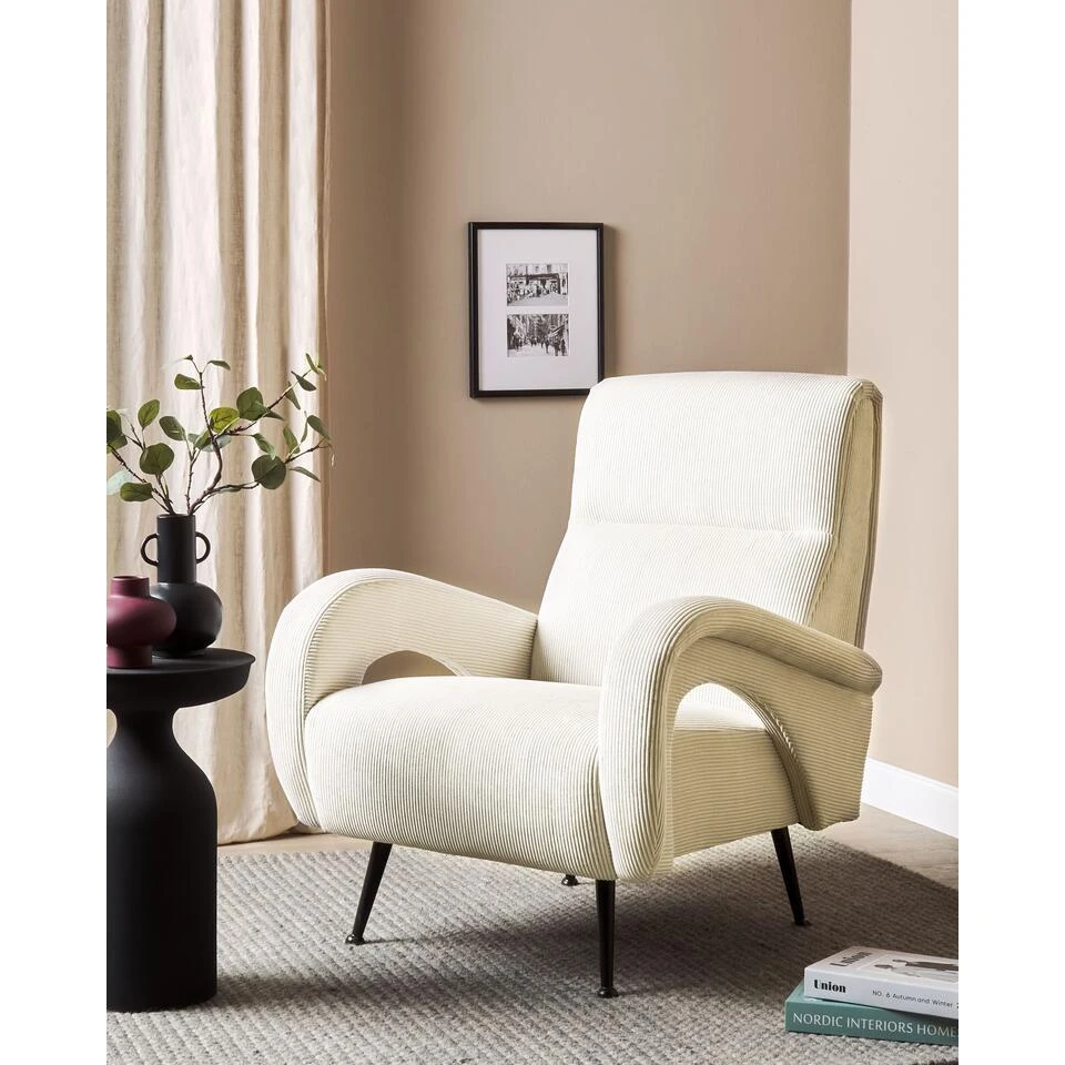 SVALOV - Fauteuil - Crème - Corduroy 2 SVALOV - Fauteuil - Crème - Corduroy - Afbeelding 2