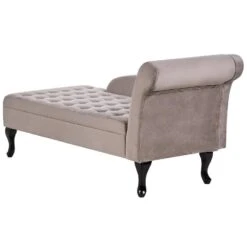 PESSAC - Chaise Longue - Taupe - Rechterzijde - Fluweel -Leenbakker Winkel 534c17d564c642528d3489bed9efb28a