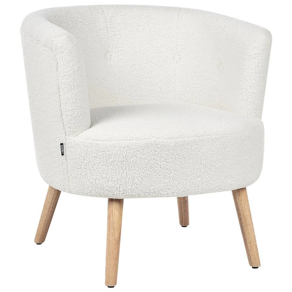 ODENZEN - Fauteuil - Wit - Bouclé 5 ODENZEN - Fauteuil - Wit - Bouclé - Afbeelding 5