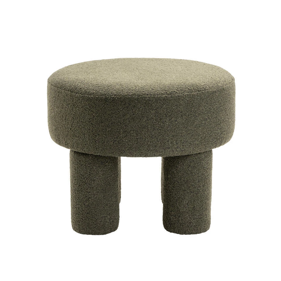 Poef Demi - Bouclé Groen 2 Poef Demi - Bouclé Groen - Afbeelding 2