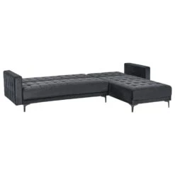 ABERDEEN - Hoekbank - Zwart/Zwart - Linkszijdig - Fluweel -Leenbakker Winkel 59877d11d5eb4cc6bfe47e6dafabf917