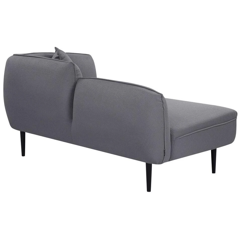 CHEVANNES - Chaise Longue - Donkergrijs - Bouclé 7 CHEVANNES - Chaise Longue - Donkergrijs - Bouclé - Afbeelding 7
