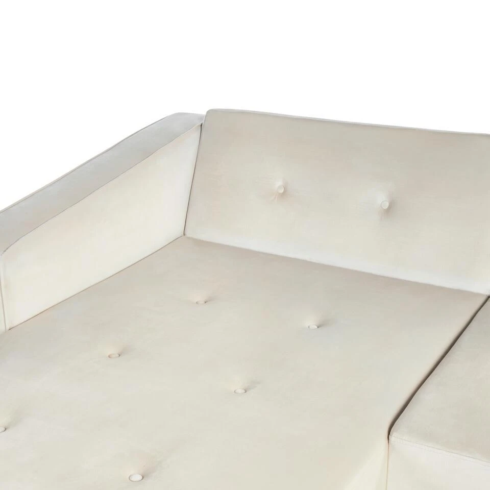 VADSO - Hoekslaapbank - Lichtbeige - Rechterzijde - Fluweel 9 VADSO - Hoekslaapbank - Lichtbeige - Rechterzijde - Fluweel - Afbeelding 9