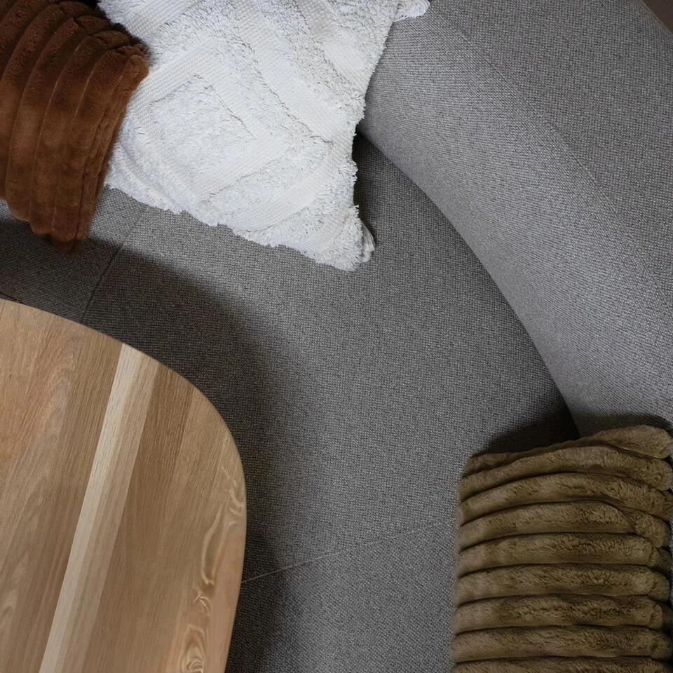 EetkamerbankGreige Stof - Halfrond - 210x85x85cm - Ivar 5 EetkamerbankGreige Stof - Halfrond - 210x85x85cm - Ivar - Afbeelding 5