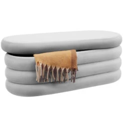 Tectake Gestoffeerde Zitbank Altu Met Veel Opbergruimte, Fluweellook Grijs -Leenbakker Winkel 5d6ef646a887400ea0787a427abebbe9