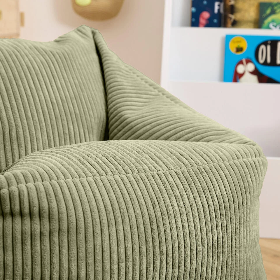 Icon Kinderzitzakken Morgan - Corduroy Zitzak Met Vulling - Saliegroen 4 Icon Kinderzitzakken Morgan - Corduroy Zitzak Met Vulling - Saliegroen - Afbeelding 4