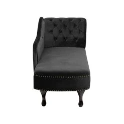 NIMES - Chaise Longue - Zwart - Rechterzijde - Fluweel -Leenbakker Winkel 5e3b3fef26fa4f6cba602140cb3bc53a