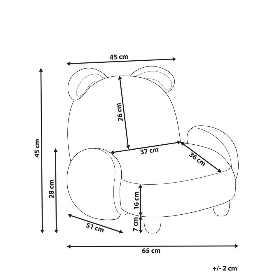 KANNA - Kinderstoel - Beige - Nepbont 3 KANNA - Kinderstoel - Beige - Nepbont - Afbeelding 3