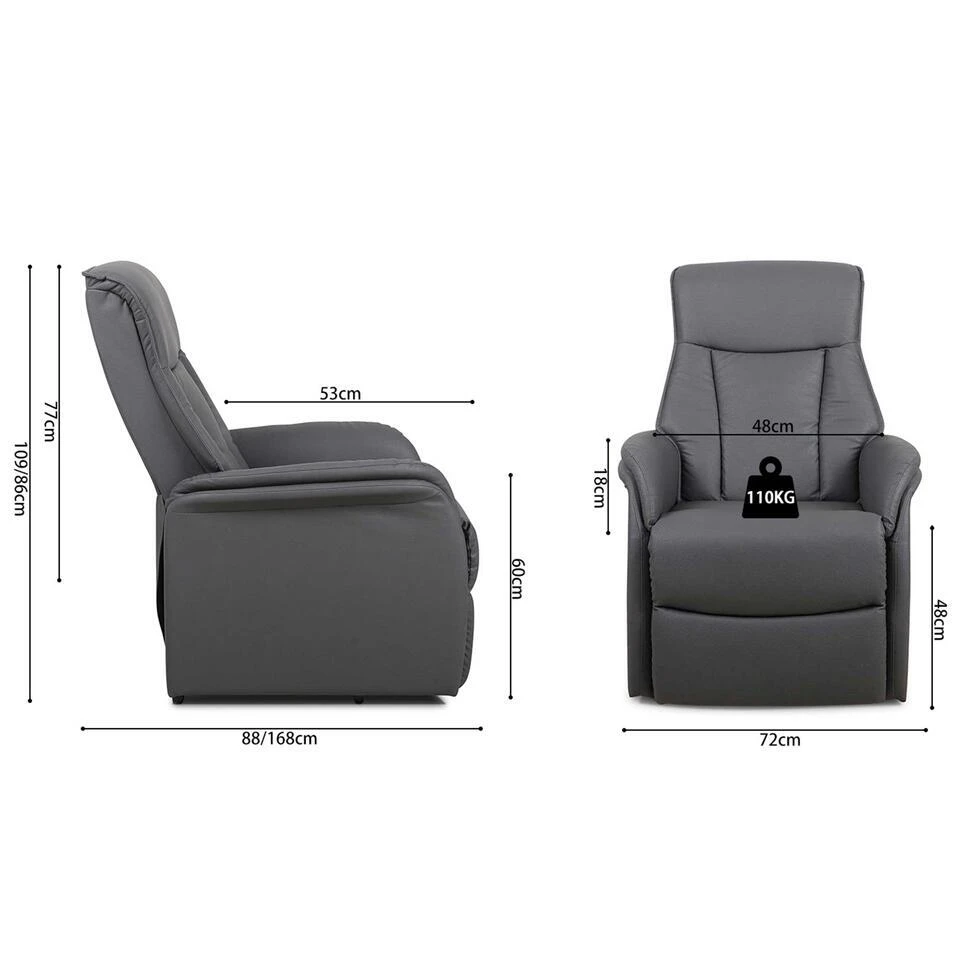 Elektrische Relaxfauteuil Miranda-grijs 8 Elektrische Relaxfauteuil Miranda-grijs - Afbeelding 8