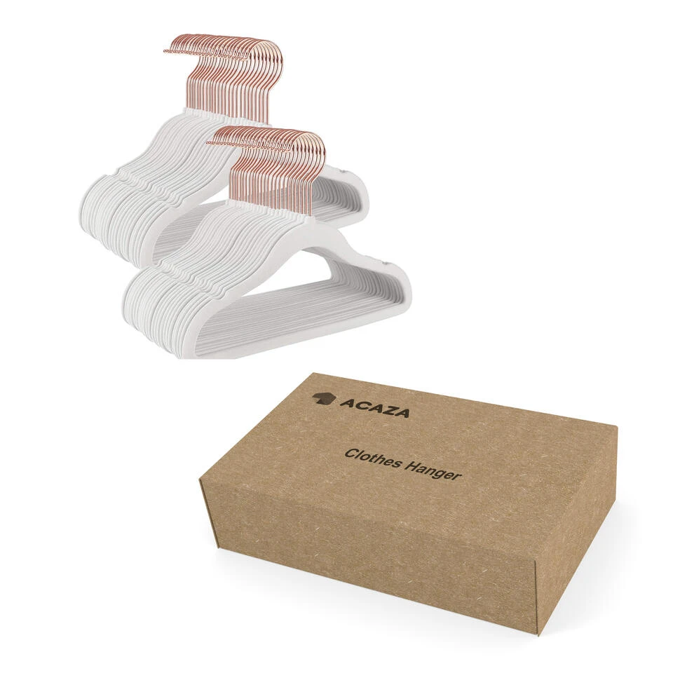 Kledinghangers Voor Kinderen - Set Van 50 - Fluweel - Anti-Slip - Wit 7 Kledinghangers Voor Kinderen - Set Van 50 - Fluweel - Anti-Slip - Wit - Afbeelding 7