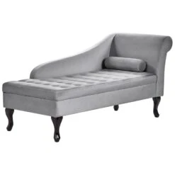 PESSAC - Chaise Longue - Lichtgrijs - Rechterzijde - Fluweel -Leenbakker Winkel 62d1cd25dd20482f9b3dfca68ea86279