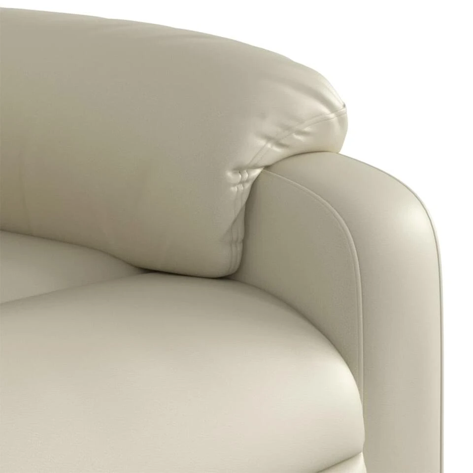 VidaXL - Fauteuil - Crème - Kunstleer 8 VidaXL - Fauteuil - Crème - Kunstleer - Afbeelding 8