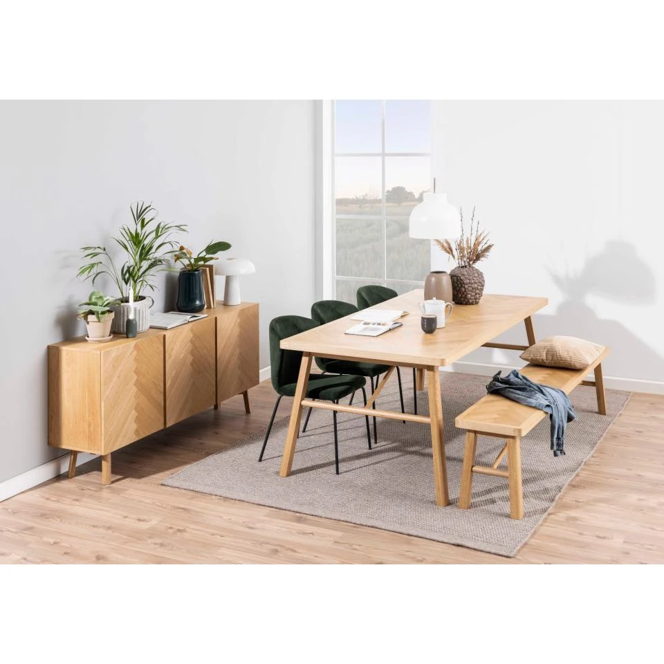 Hioshop Galdor Bank Visgraat Eiken Decor 4 Hioshop Galdor Bank Visgraat Eiken Decor - Afbeelding 4