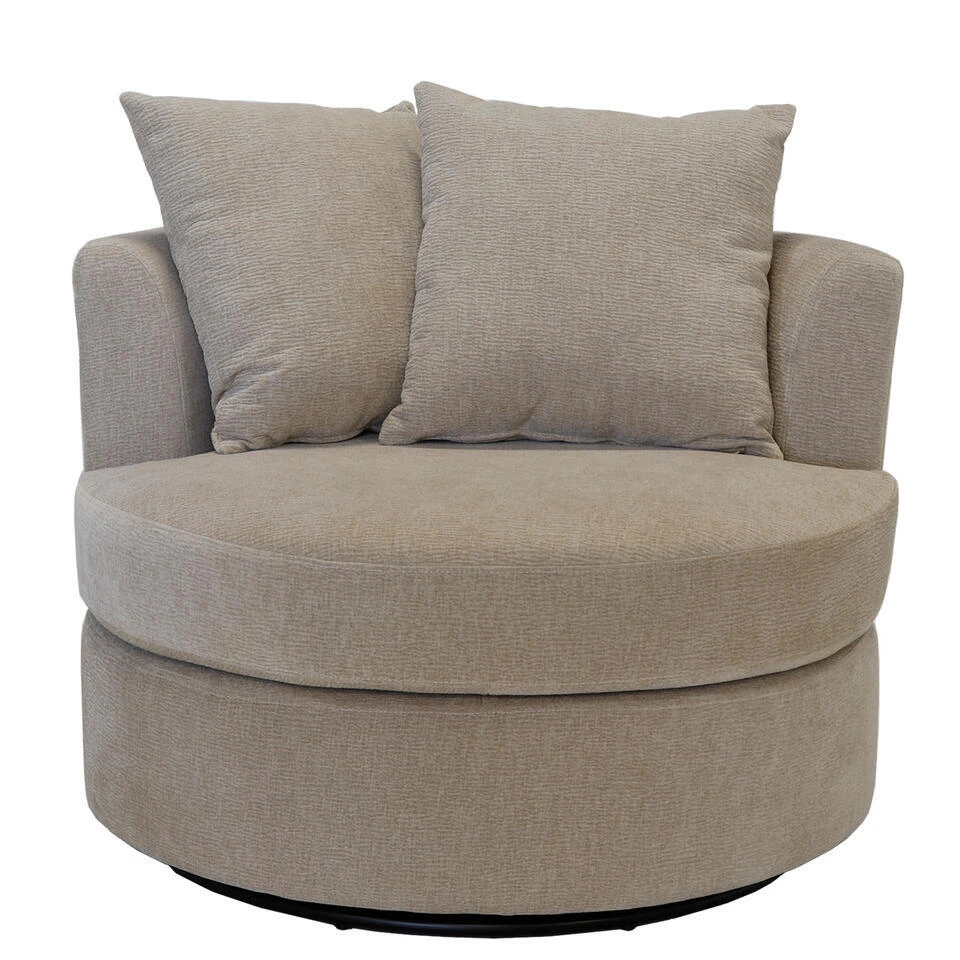 Fauteuil Taupe Stof - Zithoogte 45cm - Thony Luxe 4 Fauteuil Taupe Stof - Zithoogte 45cm - Thony Luxe - Afbeelding 4