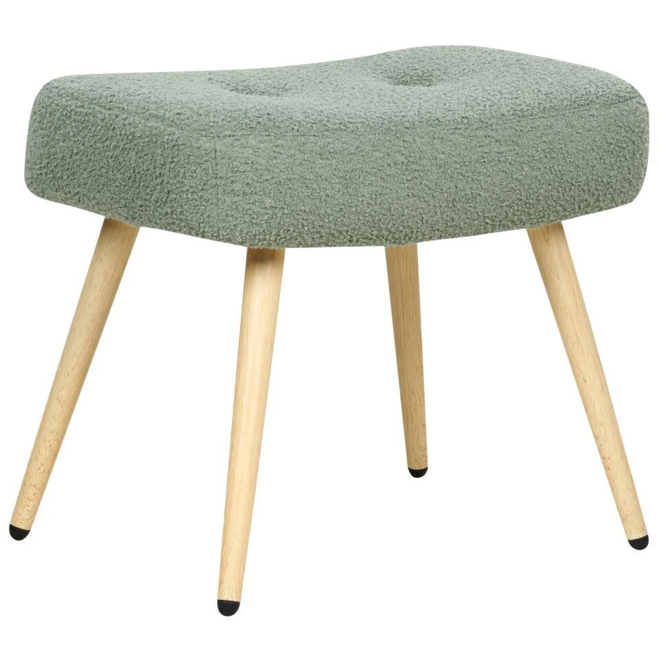 VEJLE II - Fauteuil Met Hocker - Lichtgroen - Bouclé 8 VEJLE II - Fauteuil Met Hocker - Lichtgroen - Bouclé - Afbeelding 8