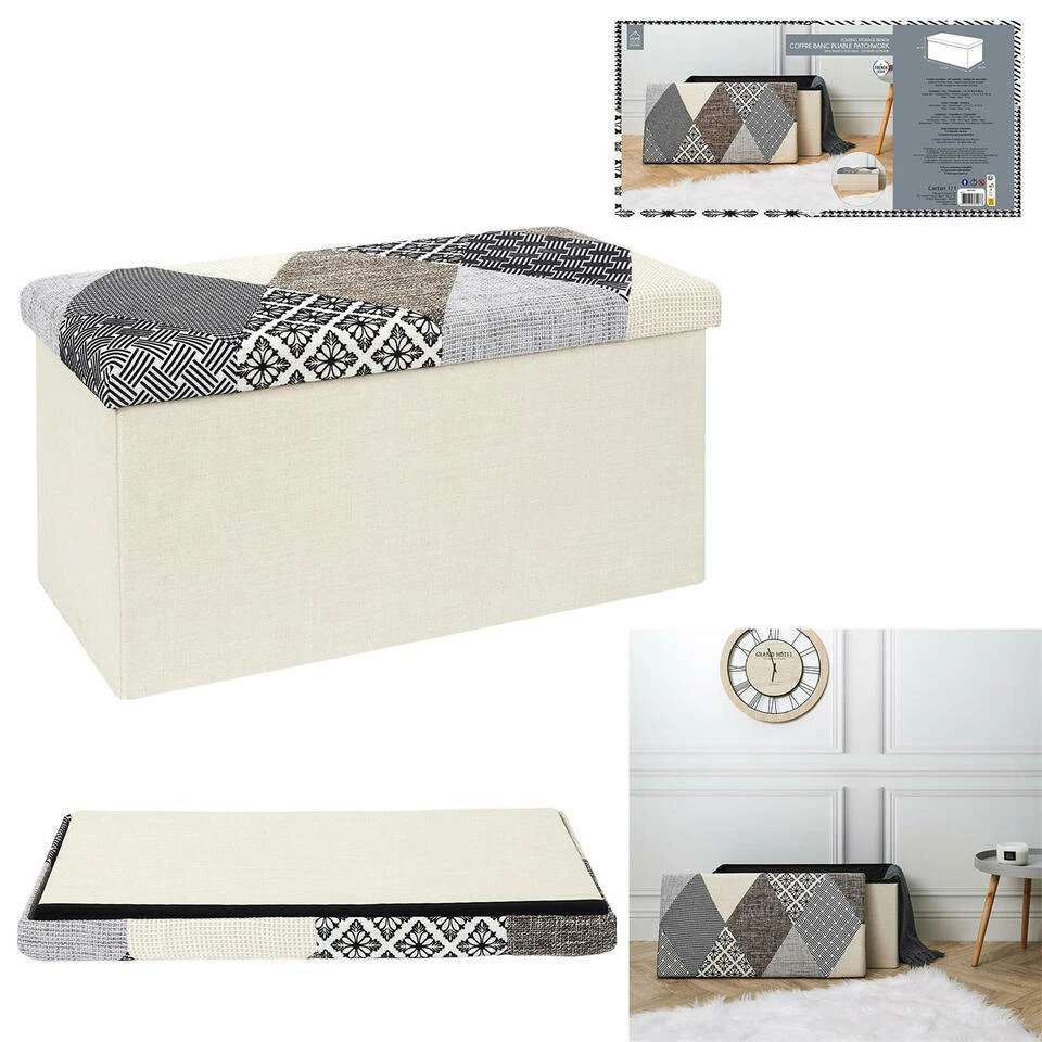 Home Deco Poefje - Opbergbox - Multicolor - 76 X 38 Cm 5 Home Deco Poefje - Opbergbox - Multicolor - 76 X 38 Cm - Afbeelding 5