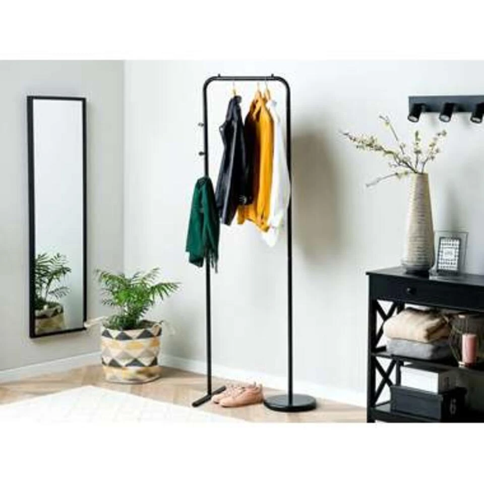 Beliani Kledingstandaard BENTON - Zwart Staal 2 Beliani Kledingstandaard BENTON - Zwart Staal - Afbeelding 2