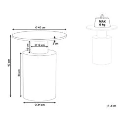 ARIAGA - Bijzettafel - Wit/Goud - Metaal -Leenbakker Winkel 66d9dc7190cd422da7a6b0317bcf8937