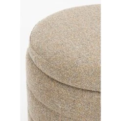 Mica Decorations Poef Met Opbergruimte - H41 X Ø42 Cm - Beige -Leenbakker Winkel 6712a65917874fe7b368051fcf44d541