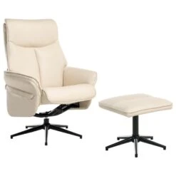 ERATO - Relaxfauteuil Met Voetenbank - Beige - Veganistisch Leer -Leenbakker Winkel 6ac0978441d44969a3e4406fdb05a15a
