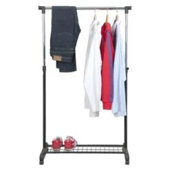 Kledingrek Op Wieltjes - Zwart/chroom - Enkel Rek -Leenbakker Winkel 70200065 0141