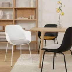 Nolon Nora-Liz Eetkamerstoel Wit - Okergeel Kussen - Witte Poten -Leenbakker Winkel 72c97a46f74d4832b9a1cb45c23ea2eb