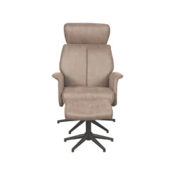 LABEL51 Fauteuil Verdal - Taupe - Micro Suede - Incl. Hocker - 79x77x109 Cm -Leenbakker Winkel 7344bdd4d1e9406a84b665e597acc629