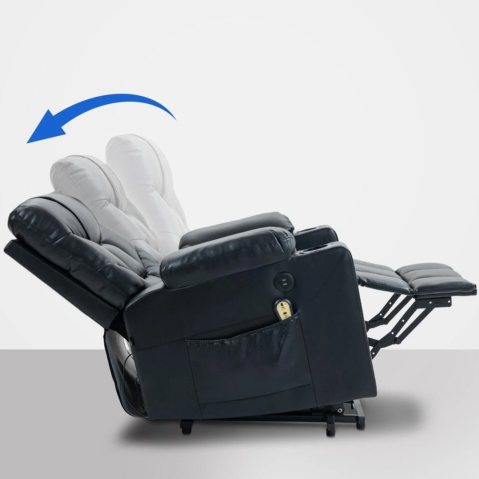 CLP Fauteuil Andover Zwart Frame - Kunstleer - Zwart 5 CLP Fauteuil Andover Zwart Frame - Kunstleer - Zwart - Afbeelding 5