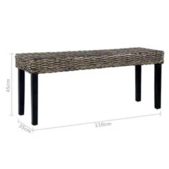 VidaXL Bankje 110 Cm Natuurlijk Kubu Rattan En Massief Mangohout Zwart -Leenbakker Winkel 75bef58e95ba4e4e83a4edad2725755e