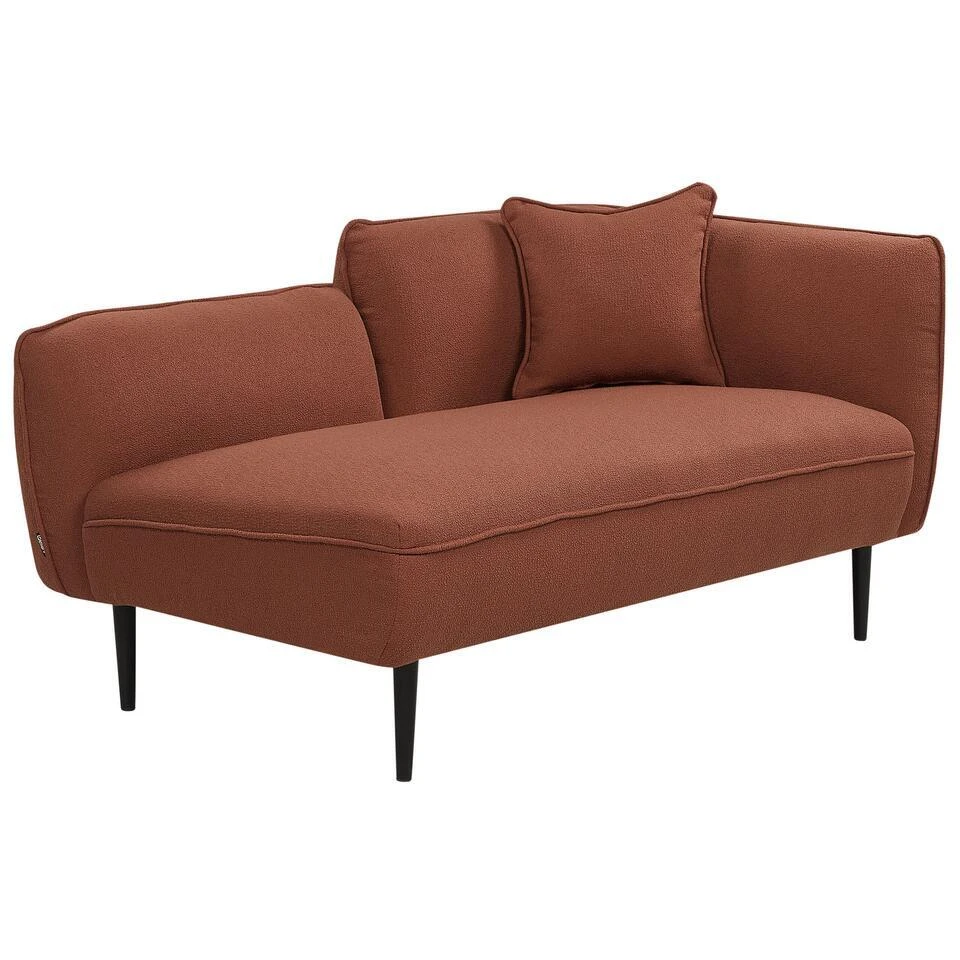 CHEVANNES - Chaise Longue - Donkerrood - Bouclé 5 CHEVANNES - Chaise Longue - Donkerrood - Bouclé - Afbeelding 5